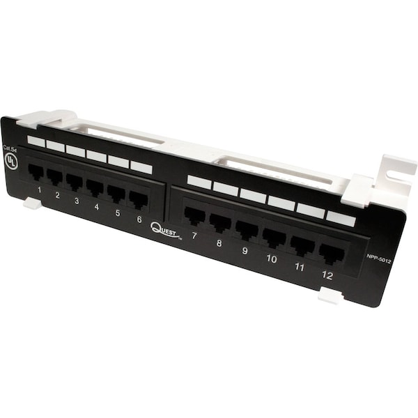 Cat5E Utp Patch Panel - 12-Port, Wall Mnt W/89D Bracket